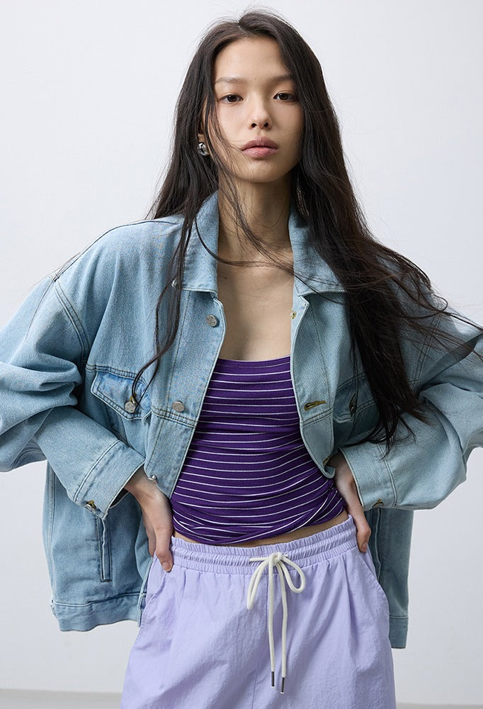 Ice two-tone denim jacket